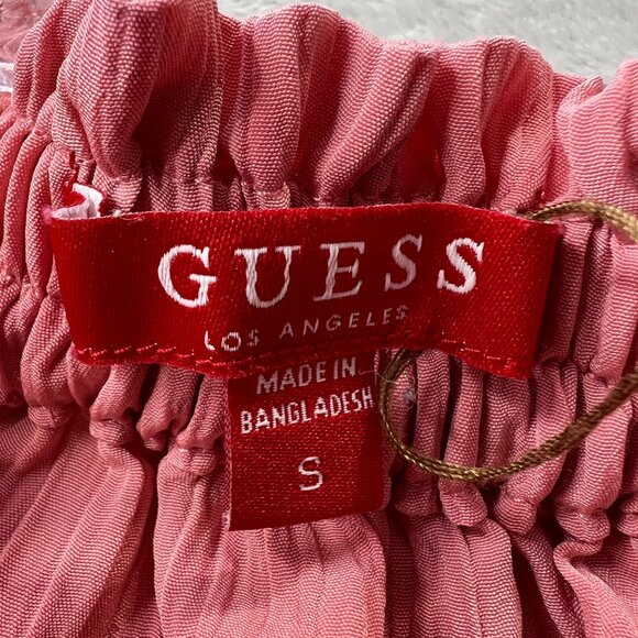Guess Top Women's Small Off Shoulder Pink Peplum Summer Top - Picture 5 of 13
